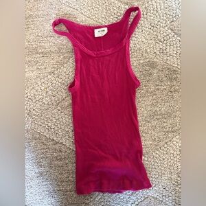 RE/DONE Pink Ribbed Tank